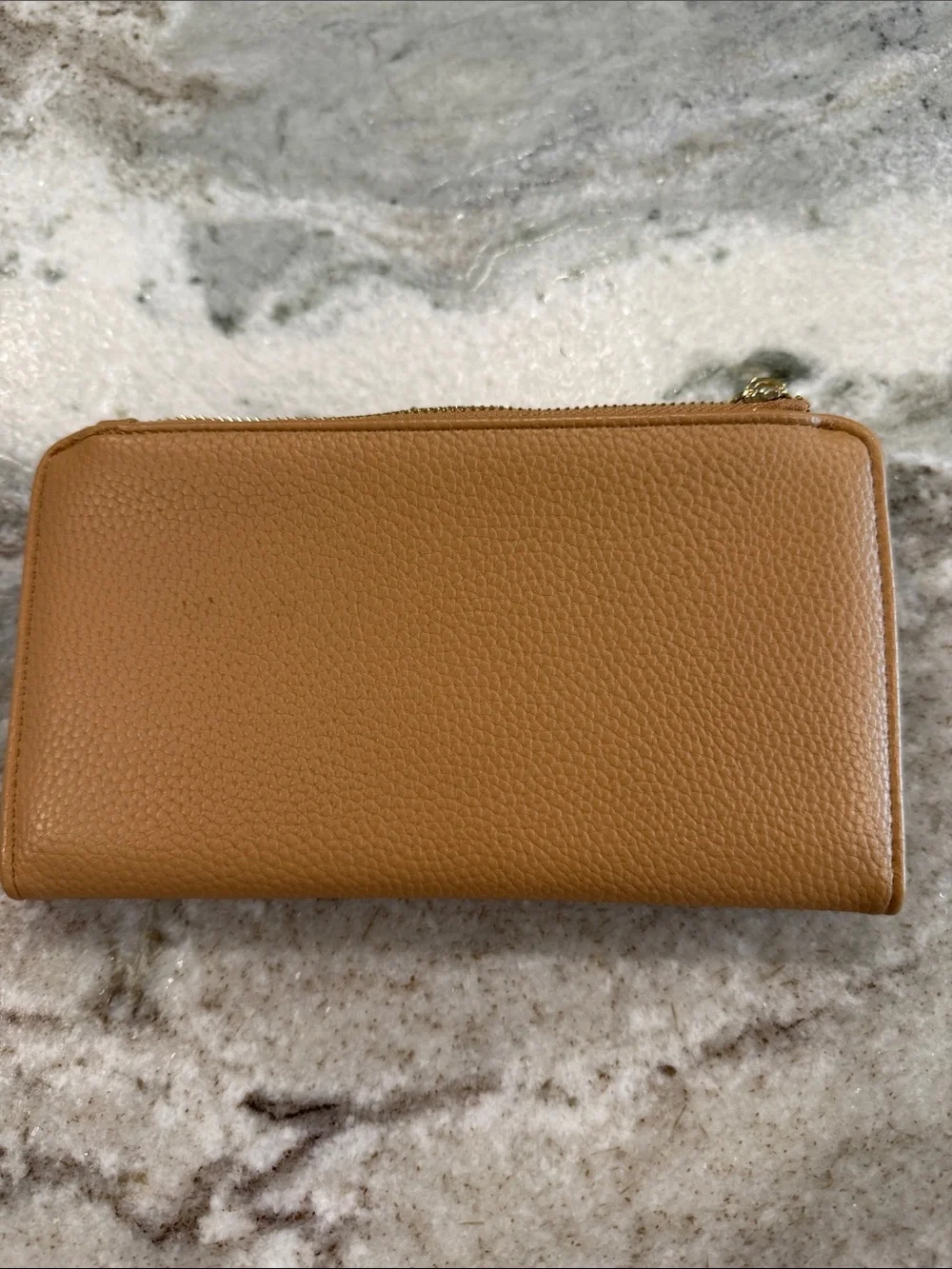 Nanette Lepore Camel Tan Pebbled Leather Snap Wallet